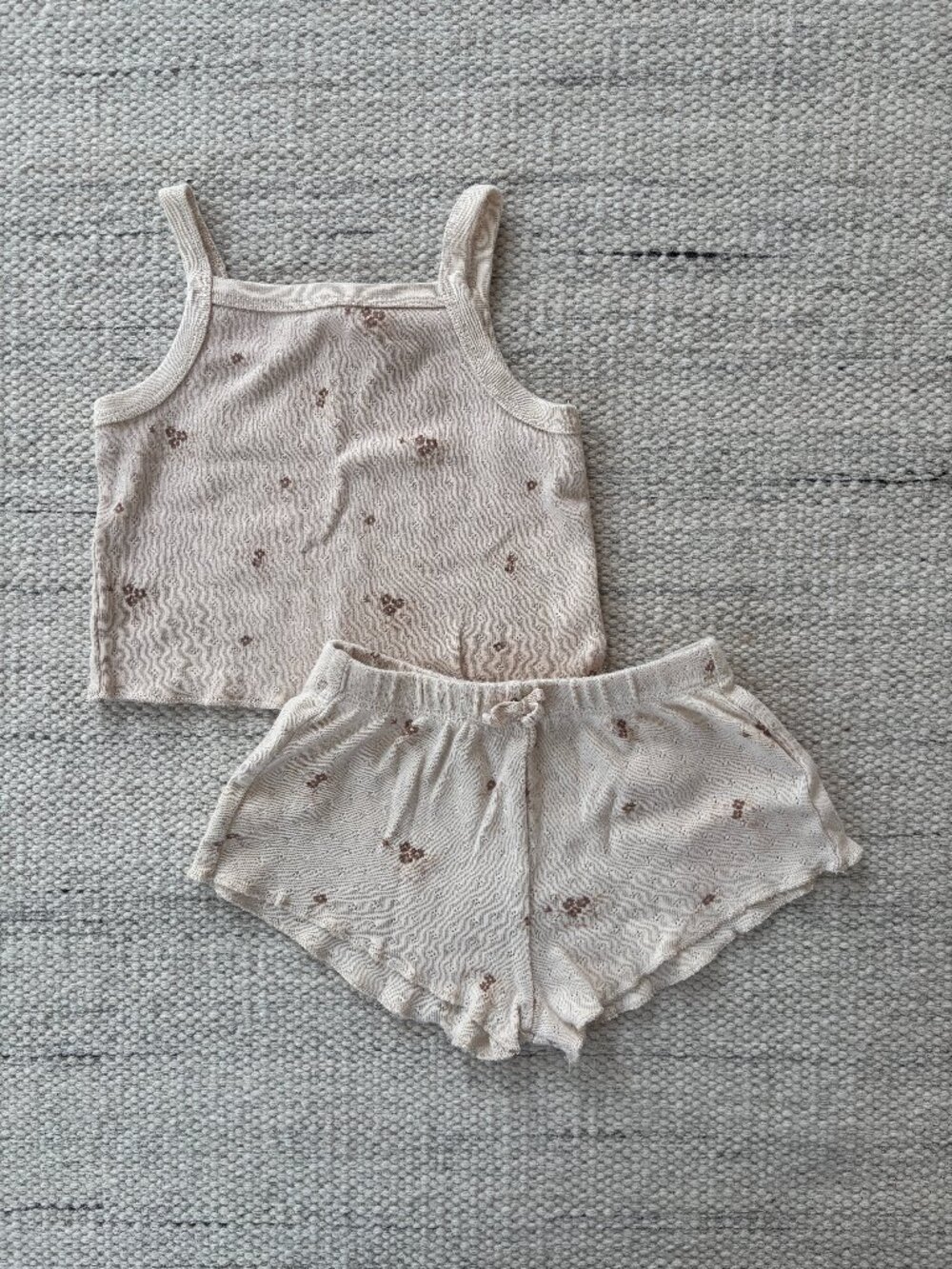 Quincy Mae pointelle tank + shortie set ditsy clay